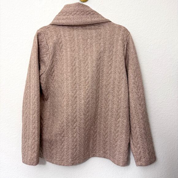 J. Crew Factory Womens Cable Knit Cowl Neck Top Size M Casual Fall Heather Latte - Picture 4 of 5